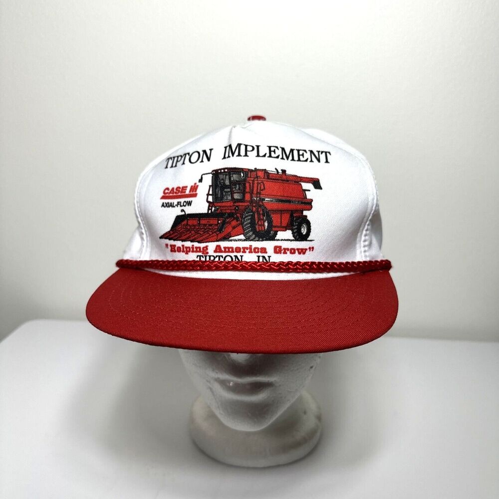 Mohrs White and Red Tipton Implement Case III Snapback Hat